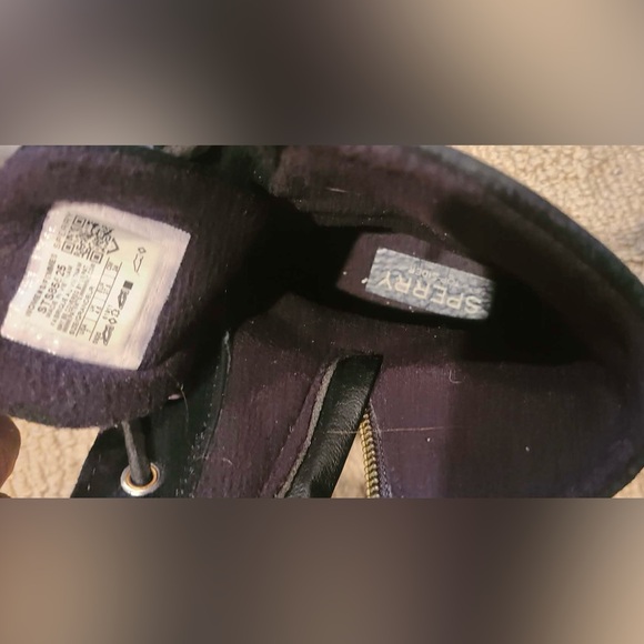 Sperry Black Pebbled Leather Duck Boot size 7 - Picture 6 of 7